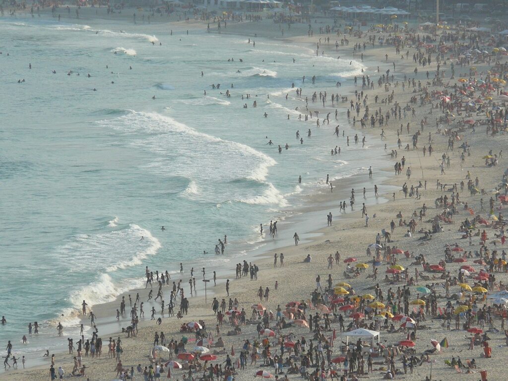 New Year's Party or Réveillon at Copacabana Beach in Rio de Janeiro