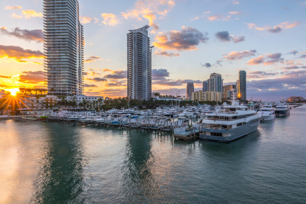 Miami Beach Marina, Florida is a maritime hotspot for superyacht and megayacht owners